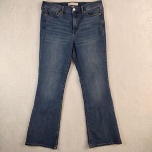 Vintage America Women's Boot Cut Jeans Size 14 Mid-Rise Slim Dark Wash